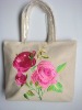 2011 Fashion flower emboridered canvas tote bag