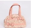 2011 Fashion hot sell  lady pink bowknot cavans handbag