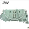 2011 Fashion lace edge  bowknot PU leather lady  shoulder  bag