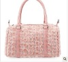 2011 Fashion pink rose  flower PU  handbag  women