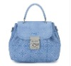 2011 Lastest printed  bule  PU female  handbag