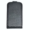 2011 New Carbon fiber flip leather case for Blackberry Bold 9900 9930