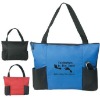 2011 New Fashion Double Pocket Zipper Tote Bag With Print Logo