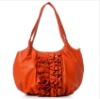 2011 New  cheap red ruffle PU hobo bag women