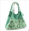 2011 New  fashion lace printed  female PU  tote  bag