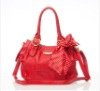 2011 New fashion  red PU  leather  handbag women