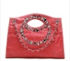 2011 New fashion  women   red rivetPU  handbag
