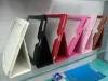 2011 New leather case with stand for ipad 2 Mixed colors