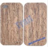 2011 Newest Design Leather Flip Wood Case for iPhone 4 (grey)