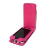 2011 Newest design of iPhone 4 Hot Pink Leather Flip Case