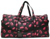 2011 Nylon duffel bag with lips printing allover the body
