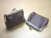 2011 PU coin purse with silver metal frame closure