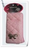 2011 Pink Beautiful Cotton Fabric Mobile Phone Purse/ Cell Phone Bags