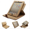2011 Sleep/wake up Dark Yellow Fold Smart Genuine Leather Case Cover Stand for ipad