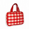 2011 Summer Red Grid Travel PVC Toiletry Bag With Handle