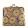 2011 Tree Rings mini Clutch coin Purse with silver metal frame closure