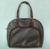 2011 Weave pattern PU/PVC lady fashion women handbag with keychain, purse