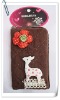 2011 Wooden Deer Cotton Fabric Mobile Phone Purse/ Cell Phone Bags