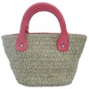 2011 Yiwu China small straw bags leather handle for kids