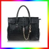 2011 black branded beige handbag