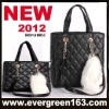 2011 black pu handbags fashion