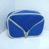 2011 blue aluminum cosmetic bag leather make up bag