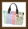 2011 fashion colorful canvas handbags with leather