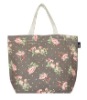 2011 fashion flower printed canvas cotton tote bag