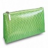 2011 fashion green PVC cosmetic bag with zipper for women/girl