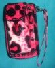 2011 fashion leopard wristlet large cellphone wallet with zipper around