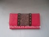 2011 fashion snakeskin rivet around lady tri-fold wallet