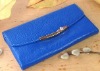 2011 fashion womens blue clip wallets many card slots