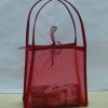 2011 fashional cosmetic bags cases red mesh bag