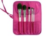 2011 faux suede make up bag set with brushes inside