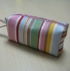 2011 hot nylon colorful stripes cosmetic bag clear pvc make up bag