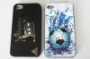 2011 hot seller  fation mobile phone with relief  ABS protective plastic hard bumper cover for iphone 4