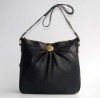 2011 ladies black leather hobo bag