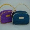 2011 latest designed purple cosmetic bag plaid cosmetic bag
