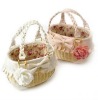 2011 latest designer Japanese style rattan basket bag with lace