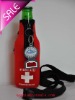 2011 multi fuctional bottle cooler with velcro,neck strap, bottle opener)