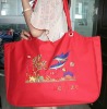 2011 new fashion  red color shopping bags