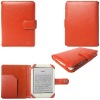 2011 new style lichee line leather case for kindle 4