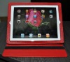2011 newest&elegant red PU leather case for iPad 2