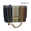 2011 newest fashion handbag with black color camels lines mix special grain