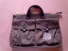 2011 newest wax canvas with genuine leather trim document bag