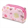 2011 pink canvas cosmetic bag with printing allover the body