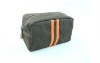 2011 simple polyester black cosmetic bag with trim style
