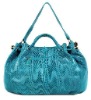 2011 snake texture shinning high quality leather handbag  for women