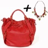 2011 spring red fashion leather handbag