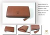 2011 the fashion Antibacterial nano-silver genuine leather business men wallet with exclusive zipper made by YKK